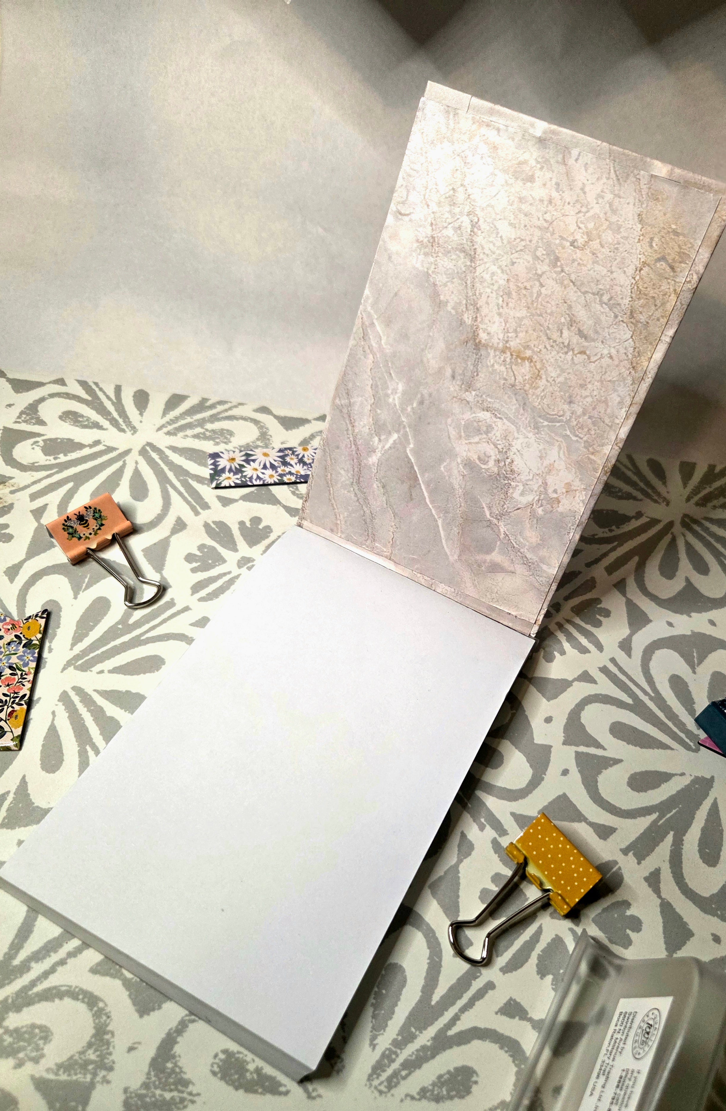 Light Marble Hardcover Jotter Pad